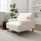 Fauteuil d'appoint en velours vert / blanc / beige, siège simple, accoudoir rond