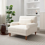 Fauteuil d'appoint en velours vert / blanc / beige, siège simple, accoudoir rond