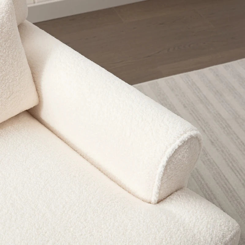 Fauteuil d'appoint en velours vert / blanc / beige, siège simple, accoudoir rond