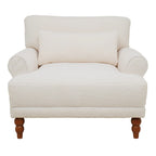 Fauteuil d'appoint en velours vert / blanc / beige, siège simple, accoudoir rond