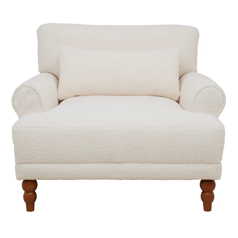 Fauteuil d'appoint en velours vert / blanc / beige, siège simple, accoudoir rond