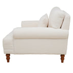 Fauteuil d'appoint en velours vert / blanc / beige, siège simple, accoudoir rond
