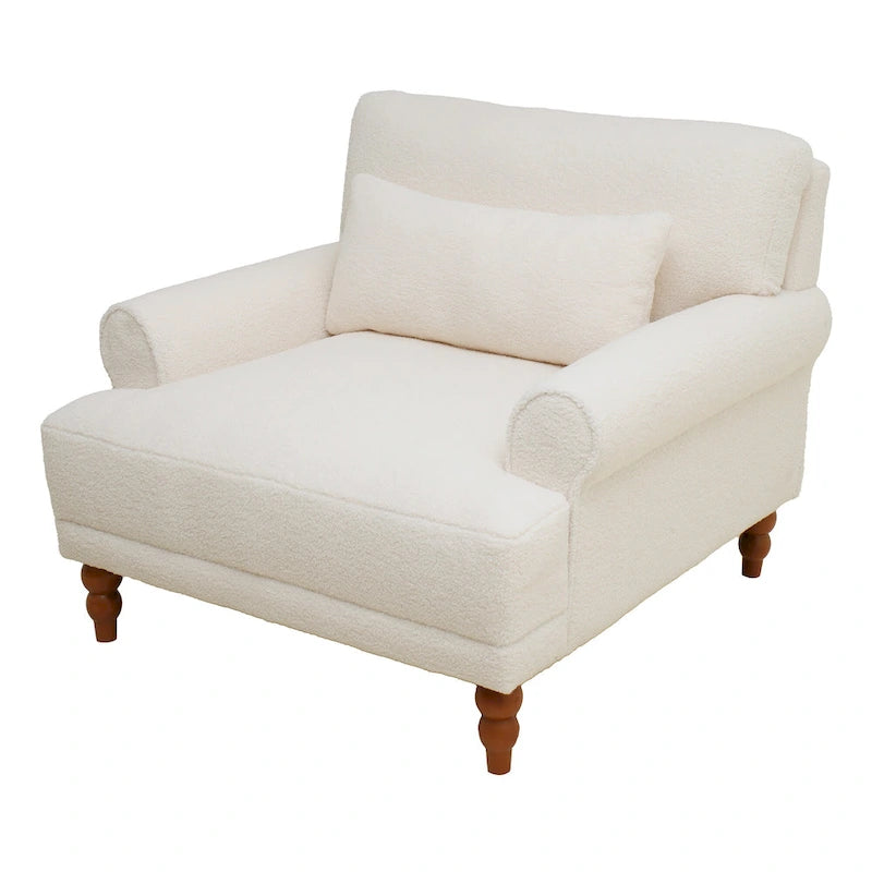 Fauteuil d'appoint en velours vert / blanc / beige, siège simple, accoudoir rond