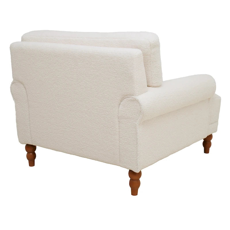 Fauteuil d'appoint en velours vert / blanc / beige, siège simple, accoudoir rond