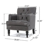 Fauteuil club capitonné Slate 28 avec clous de tapissier