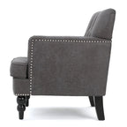 Fauteuil club capitonné Slate 28 avec clous de tapissier