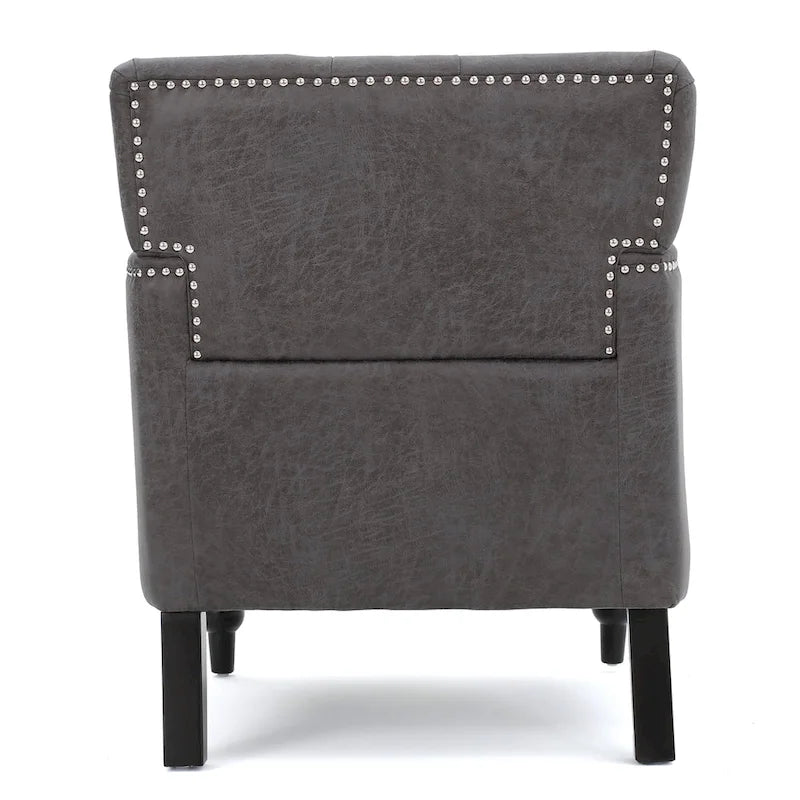 Fauteuil club capitonné Slate 28 avec clous de tapissier