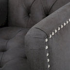 Fauteuil club capitonné Slate 28 avec clous de tapissier