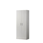 Armoire de rangement blanche à double porte, montage par 1 personne