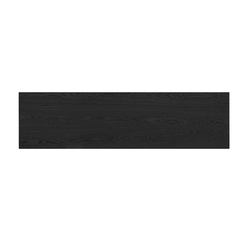 Console en rotin noir/naturel avec pieds ronds creux