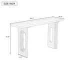 Console en rotin noir/naturel avec pieds ronds creux