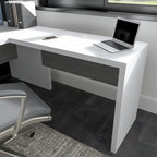 Retour de bureau 42 po de large | Blanc pur / Gris moderne / Érable anthracite | Configuration en L/U | Pour 1 personne
