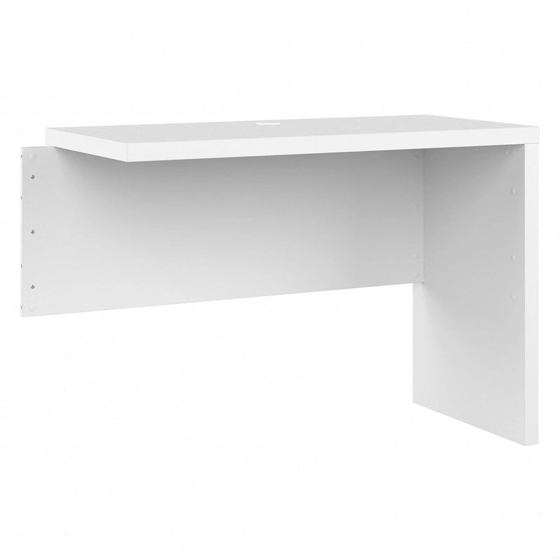 Retour de bureau 42 po de large | Blanc pur / Gris moderne / Érable anthracite | Configuration en L/U | Pour 1 personne