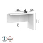 Retour de bureau 42 po de large | Blanc pur / Gris moderne / Érable anthracite | Configuration en L/U | Pour 1 personne