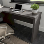 Retour de bureau 42 po de large | Blanc pur / Gris moderne / Érable anthracite | Configuration en L/U | Pour 1 personne