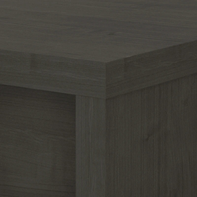 Retour de bureau 42 po de large | Blanc pur / Gris moderne / Érable anthracite | Configuration en L/U | Pour 1 personne