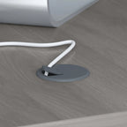 Retour de bureau 42 po de large | Blanc pur / Gris moderne / Érable anthracite | Configuration en L/U | Pour 1 personne