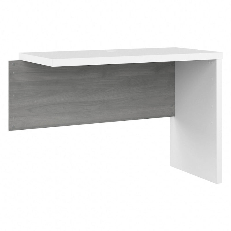 Retour de bureau 42 po de large | Blanc pur / Gris moderne / Érable anthracite | Configuration en L/U | Pour 1 personne