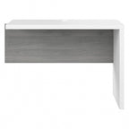 Retour de bureau 42 po de large | Blanc pur / Gris moderne / Érable anthracite | Configuration en L/U | Pour 1 personne
