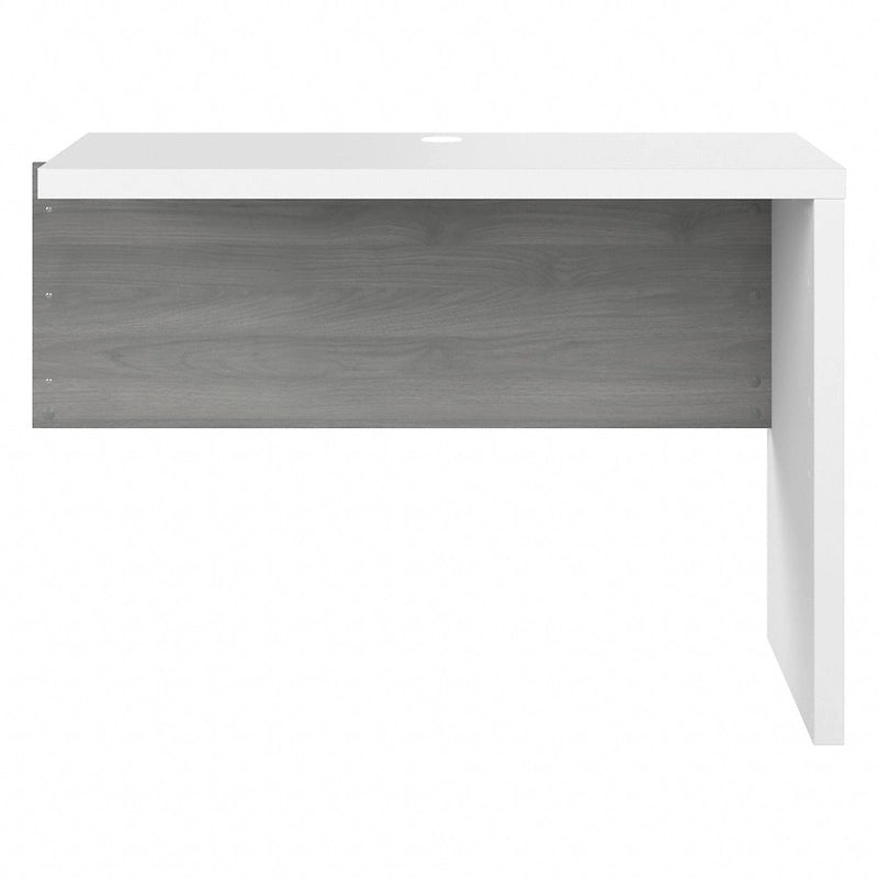 Retour de bureau 42 po de large | Blanc pur / Gris moderne / Érable anthracite | Configuration en L/U | Pour 1 personne