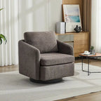 Fauteuil pivotant en tissu bouclé jaune moutarde, 1 place