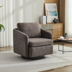 Fauteuil pivotant en tissu bouclé jaune moutarde, 1 place