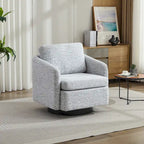 Fauteuil pivotant en tissu bouclé jaune moutarde, 1 place