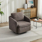 Fauteuil pivotant en tissu bouclé jaune moutarde, 1 place