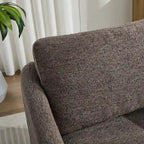 Fauteuil pivotant en tissu bouclé jaune moutarde, 1 place