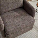 Fauteuil pivotant en tissu bouclé jaune moutarde, 1 place