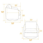 Fauteuil pivotant en tissu bouclé jaune moutarde, 1 place