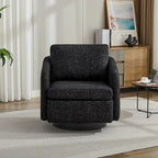 Fauteuil pivotant en tissu bouclé jaune moutarde, 1 place