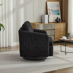 Fauteuil pivotant en tissu bouclé jaune moutarde, 1 place