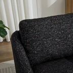 Fauteuil pivotant en tissu bouclé jaune moutarde, 1 place