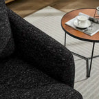 Fauteuil pivotant en tissu bouclé jaune moutarde, 1 place