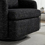 Fauteuil pivotant en tissu bouclé jaune moutarde, 1 place