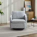Fauteuil pivotant en tissu bouclé jaune moutarde, 1 place