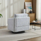 Fauteuil pivotant en tissu bouclé jaune moutarde, 1 place