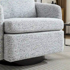 Fauteuil pivotant en tissu bouclé jaune moutarde, 1 place