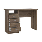 Bureau 4 tiroirs avec étagère ouverte, multicolore, pour une personne