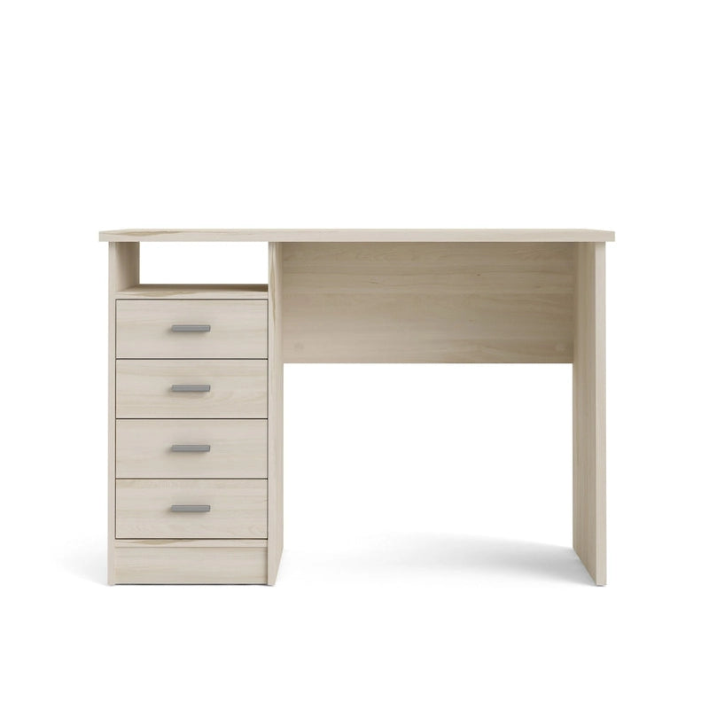 Bureau 4 tiroirs avec étagère ouverte, multicolore, pour une personne