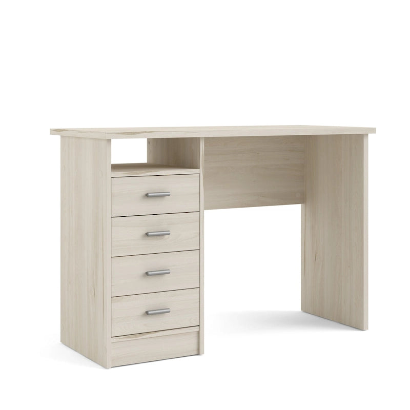 Bureau 4 tiroirs avec étagère ouverte, multicolore, pour une personne
