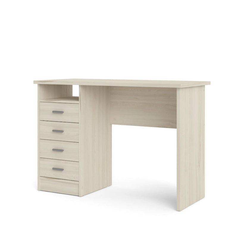 Bureau 4 tiroirs avec étagère ouverte, multicolore, pour une personne