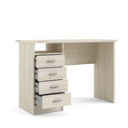 Bureau 4 tiroirs avec étagère ouverte, multicolore, pour une personne