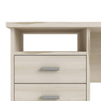 Bureau 4 tiroirs avec étagère ouverte, multicolore, pour une personne