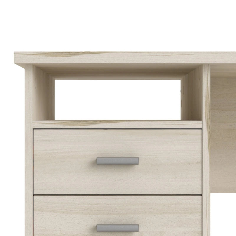 Bureau 4 tiroirs avec étagère ouverte, multicolore, pour une personne