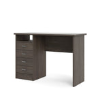 Bureau 4 tiroirs avec étagère ouverte, multicolore, pour une personne