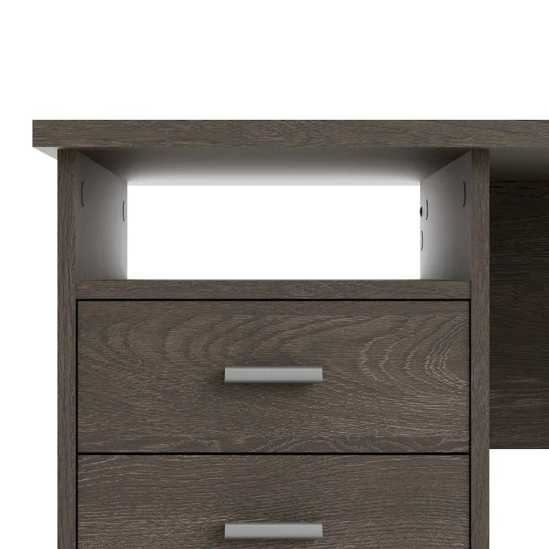 Bureau 4 tiroirs avec étagère ouverte, multicolore, pour une personne