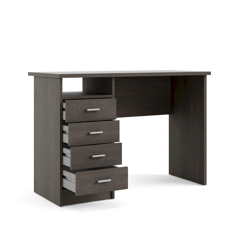 Bureau 4 tiroirs avec étagère ouverte, multicolore, pour une personne