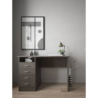 Bureau 4 tiroirs avec étagère ouverte, multicolore, pour une personne